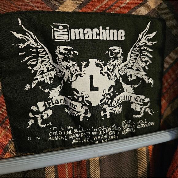 Men's Long sleeved plaid shirt Snap front size L - Picture 7 of 9